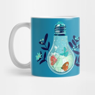 Butterflies in a bulb light Mug